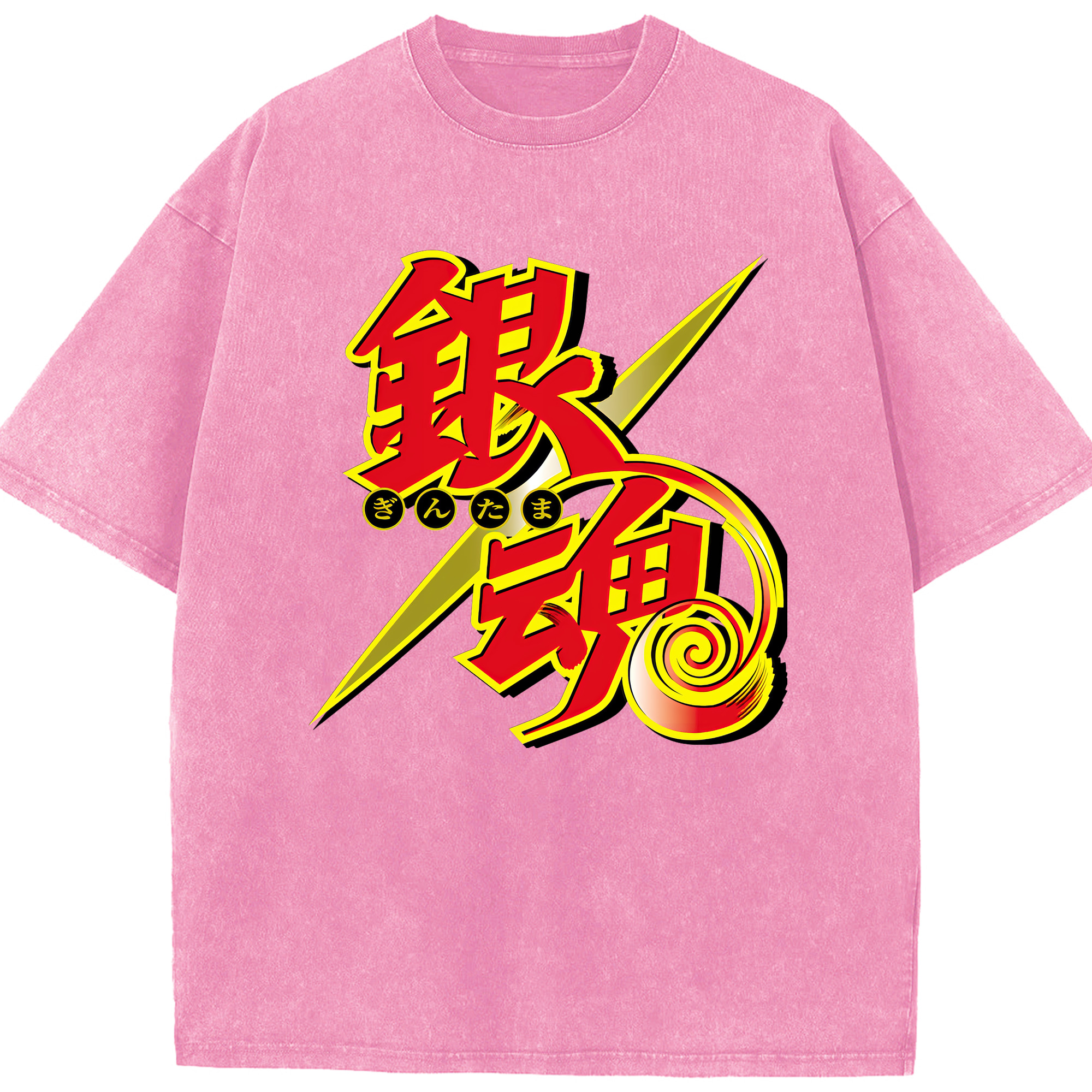 （画像用） ぎんたま 坂田銀時（さかたぎんとき） 神楽 志村新八（しむら しんぱち） GINTAMA Sakata Gintoki Kagura Shimura Shinpachi 綿100% ヴィンテージ風 半袖Tシャツ（フロントプリント）